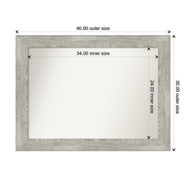 dimension image slide 59 of 113, Dove Greywash Framed Non-Beveled Custom Wall Mirror, Bathroom Vanity Mirror
