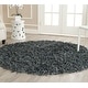 preview thumbnail 62 of 136, SAFAVIEH Handmade Leather Shag Carlijn Modern Decorative Rug 4' Round - Grey - Round