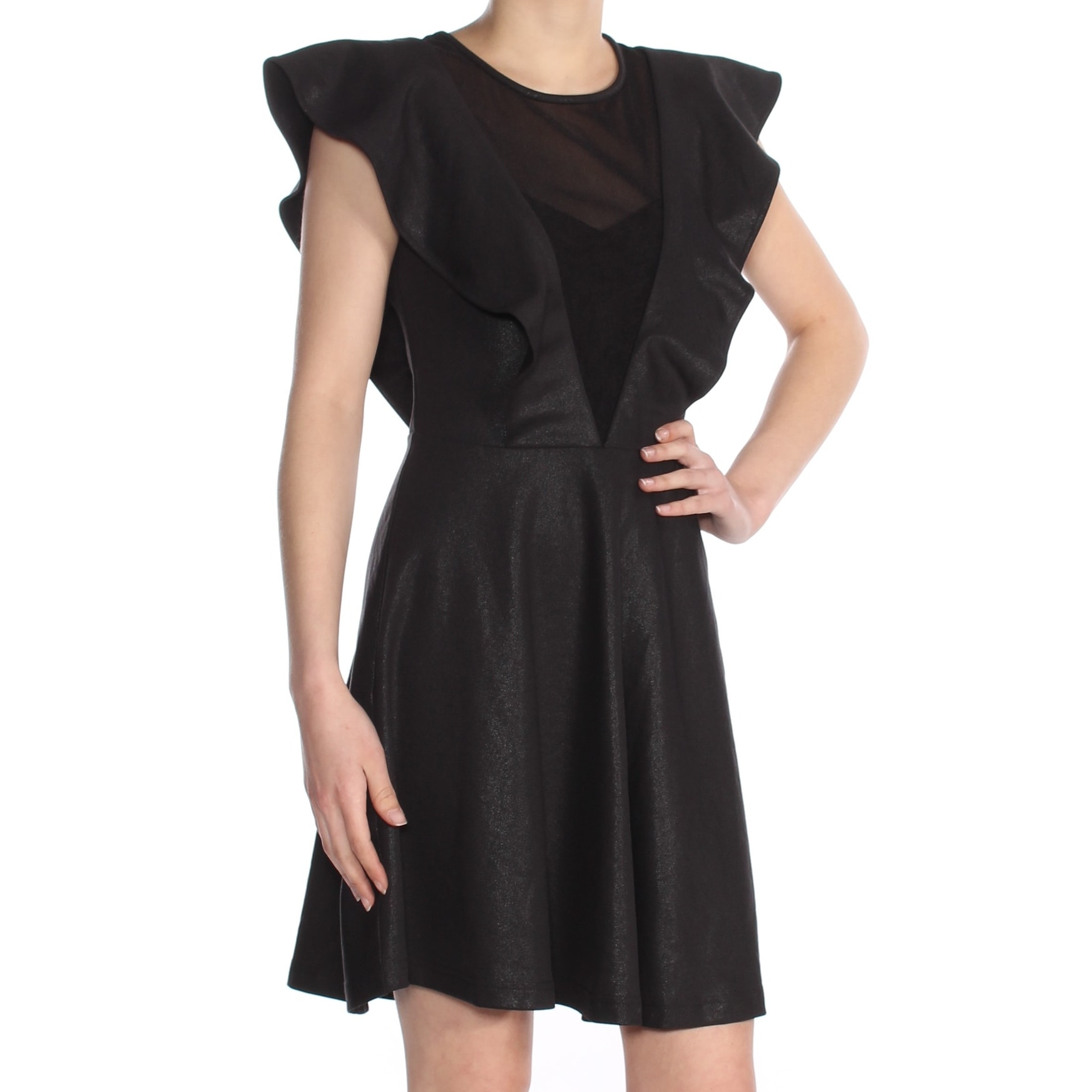guess black ruffle dress