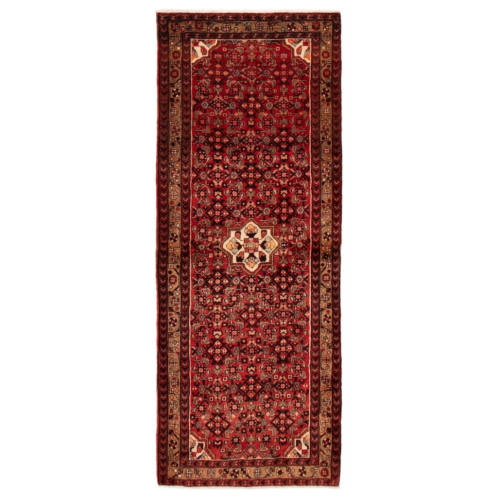 ECARPETGALLERY Hand-knotted Andelz Red Wool Rug - 3'9 x 9'10