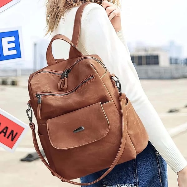 Women's Anti-Theft Leather Backpack, 8-Pocket Work Travel Organizer - On Sale - Bed Bath & Beyond - 42959486 Women's Anti-Theft Leather Backpack, 8-Pocket Work Travel Organizer - On Sale - Bed Bath & Beyond - 42959486