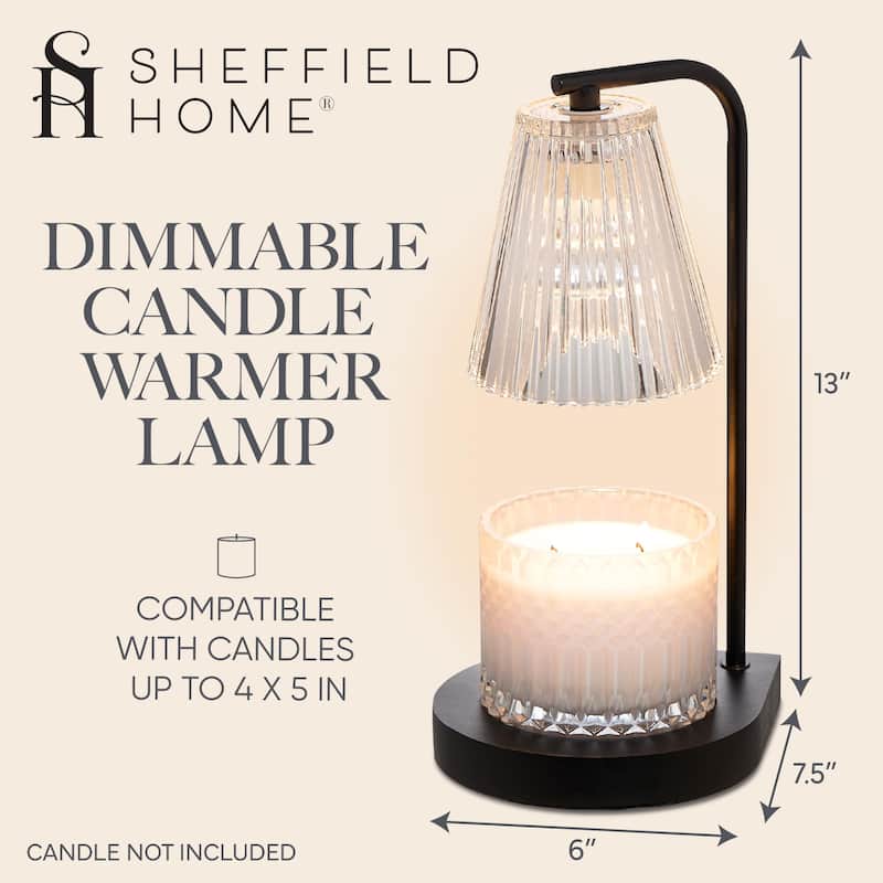 Sheffield Home Glass Candle Warmer Lamp, Flameless Candle and Wax Melter for Long-Lasting Fragrance