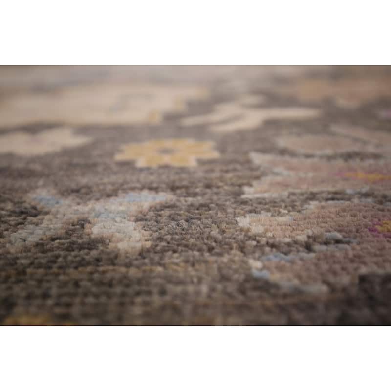 Vegetable Dye Grey Oushak Turkish Area Rug Hand-Knotted Wool Carpet - 8'0" x 9'9"