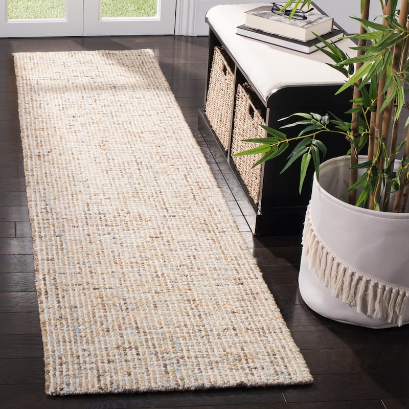 SAFAVIEH Handmade Abstract Lottie Modern Wool Rug - 2'3" x 8' Runner - Gold/Blue - Runner