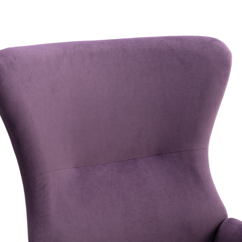 Velvet Fabric Padded Seat Rocking Chair