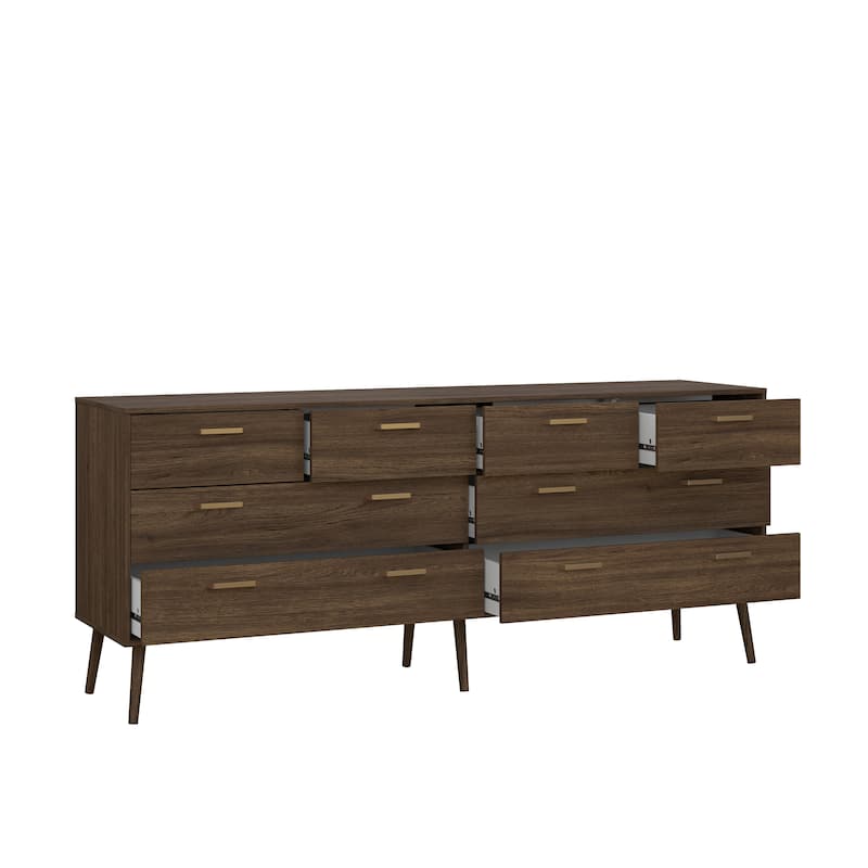 Carson Carrington Kristiansund Tone 8-Drawer Double Dresser, Mocha Oak