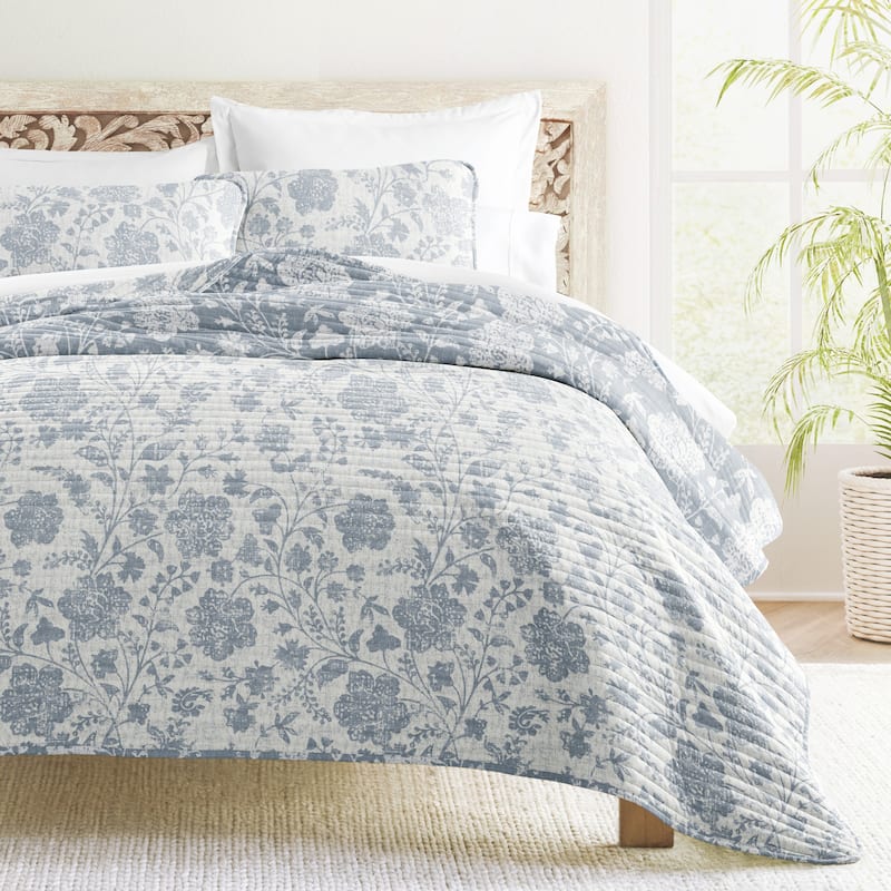 Becky Cameron All Season 3 Piece Textured Floral Reversible Quilt Set