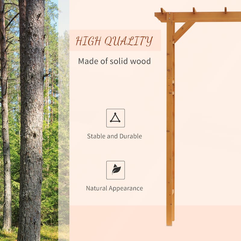 Outsunny 85in Wooden Garden Arbor for Wedding and Ceremony
