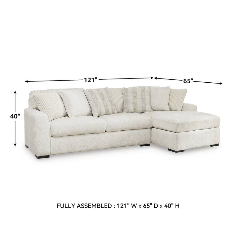 Signature Design by Ashley Chessington White 2-Piece Sectional with Chaise - 121" W x 65" D x 40" H