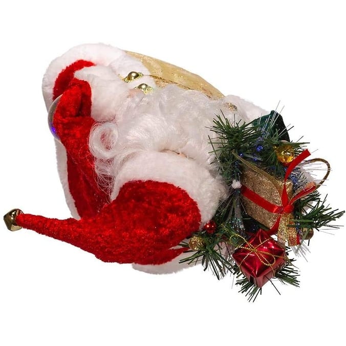 Kurt Adler 12-Inch CUL Fiber Optic LED Santa Treetop - 12"