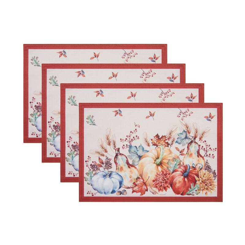 Botanical Harvest Pumpkin Engineered Placemats, Set of 4 - 13x19 - Set of 4
