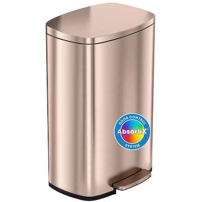 iTouchless 13.2 Gal SoftStep Rose Gold Stainless Steel Trash Can