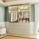 preview thumbnail 37 of 76, Kyrvo Freestanding Closet System with 3 Wooden Drawers ＆ Hanging Rod ＆ Storage Shelf, Modular Walk-in Closet Organizer Wardrobe