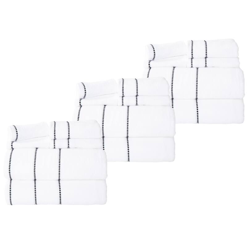 Quick Dry Towel Set - Absorbent Cotton Bathroom Accessories with Bath Towels, Hand Towels, and Wash Cloths by Lavish Home