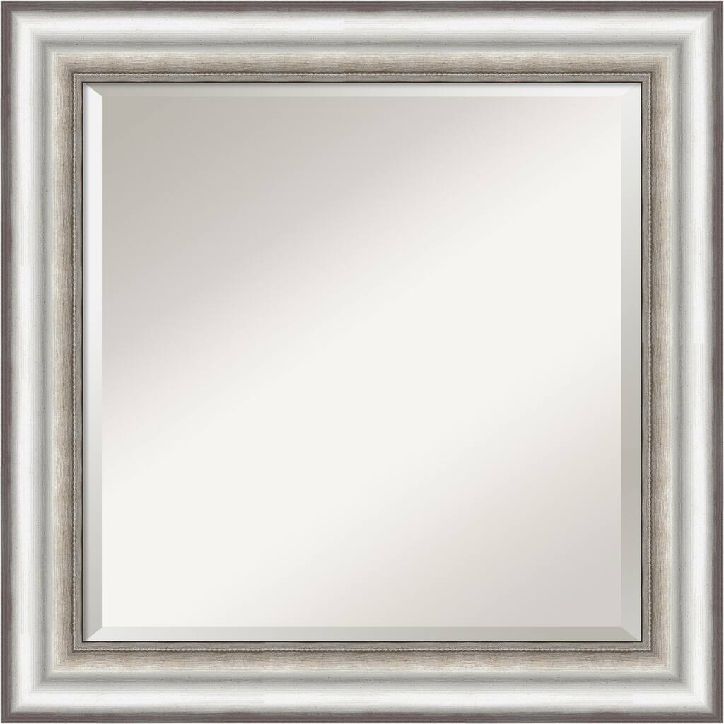 Beveled Bathroom Wall Mirror - Salon Silver Frame - Salon Silver