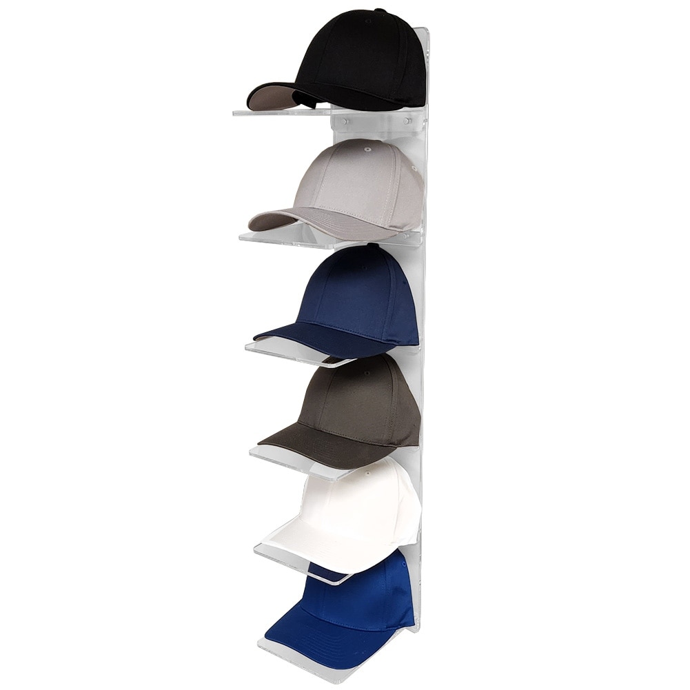 Wood Cap Display Wall Rack - holds up to 30 hats