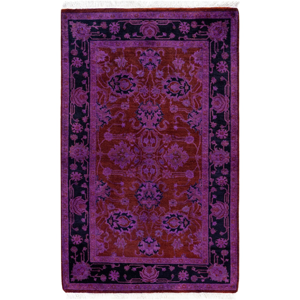 Overdyed One-of-a-Kind Hand-Knotted Area Rug - Red - 2' 9" x 4' 4"