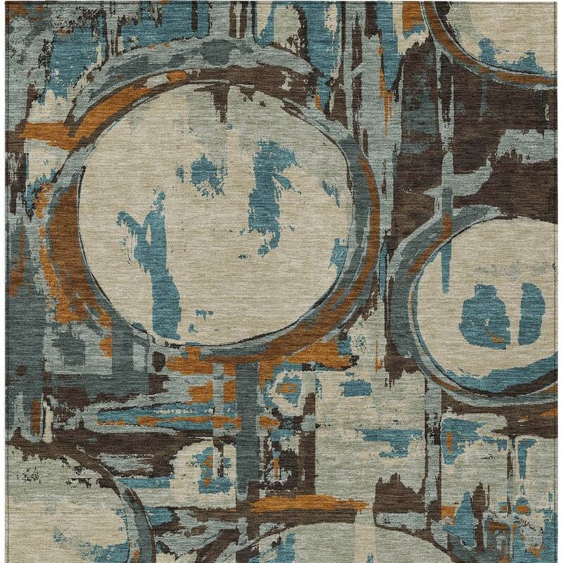 HomeRoots Geometric Transitional Rectangle Outdoor Rug