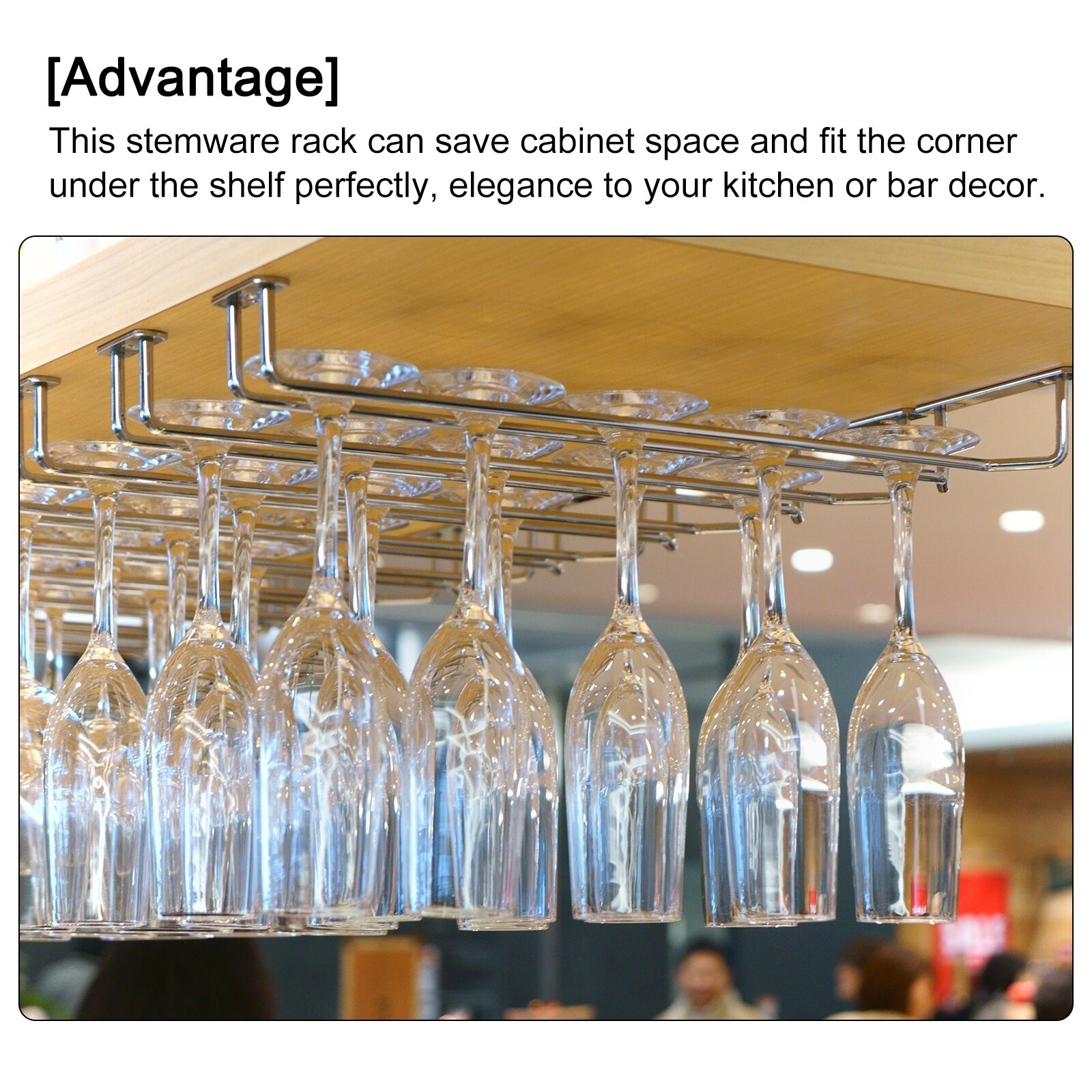 Hanging wine glass hotsell rack under cabinet