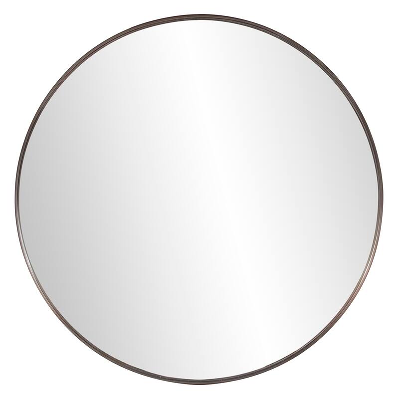 Allan Andrews Framed Brass Round Decorative Steele Wall Mirror - Bronze