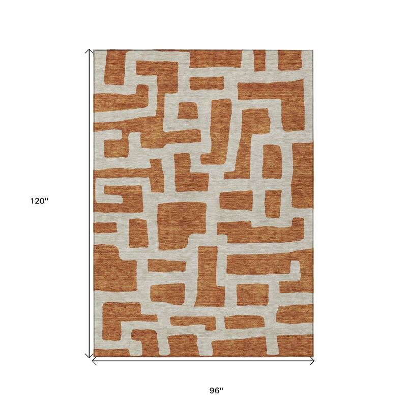 HomeRoots Abstract Transitional Rectangle Outdoor Rug