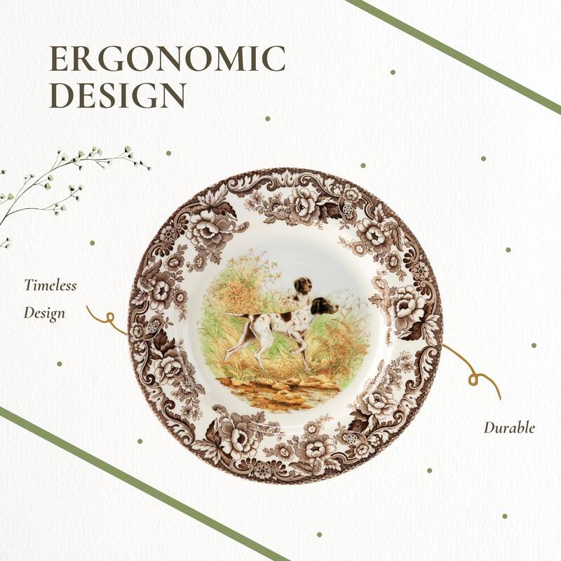 Spode Woodland Dinner Plate Dog Motif