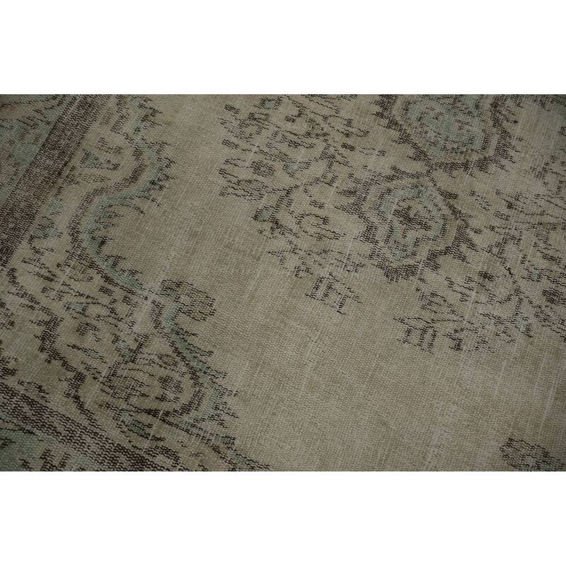 Hand Knotted Oriental 100% Wool Carpet Transitional Floral Beige & Ivories Anatolian Area Rug - 8' 10'' X 5' 6''