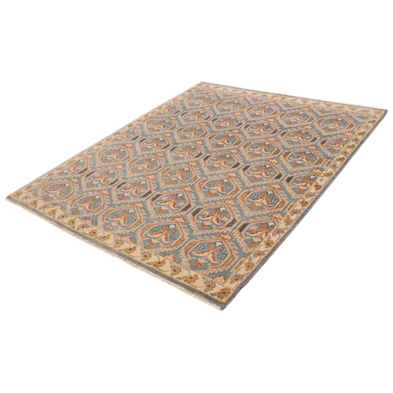 ECARPETGALLERY Hand-knotted Jules Serapi Light Blue Wool Rug - 8'1 x 10'0
