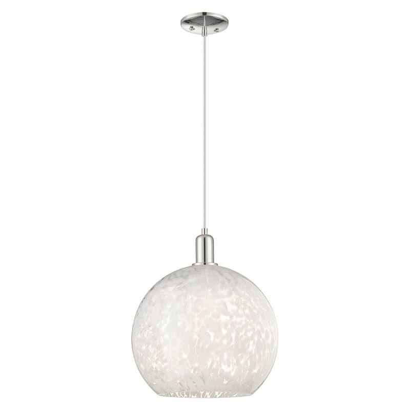 Innovations Lighting Endless Possibilities Arcadia - White Mouchette - 1 Light 14" Cord Hung Mini Pendant - Polished Nickel
