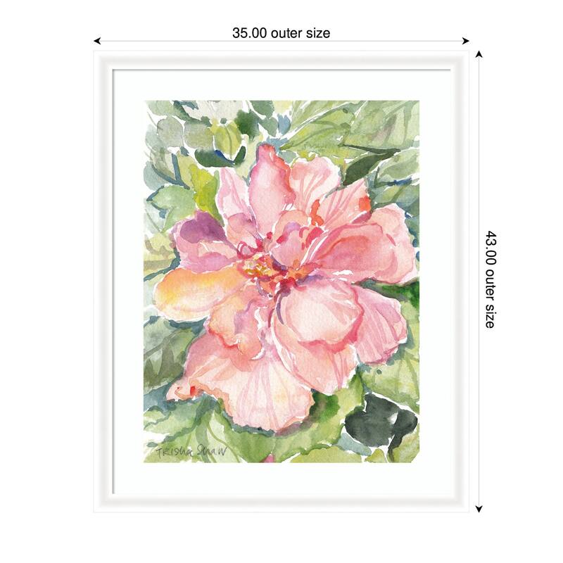 Kate and Laurel Framed Art Pink Hibiscus In Antigua by Patricia Shaw