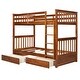 preview thumbnail 12 of 68, American Classic Traditional Style Twin-Over-Twin Bunk Bed with Ladders and Two Storage Drawers