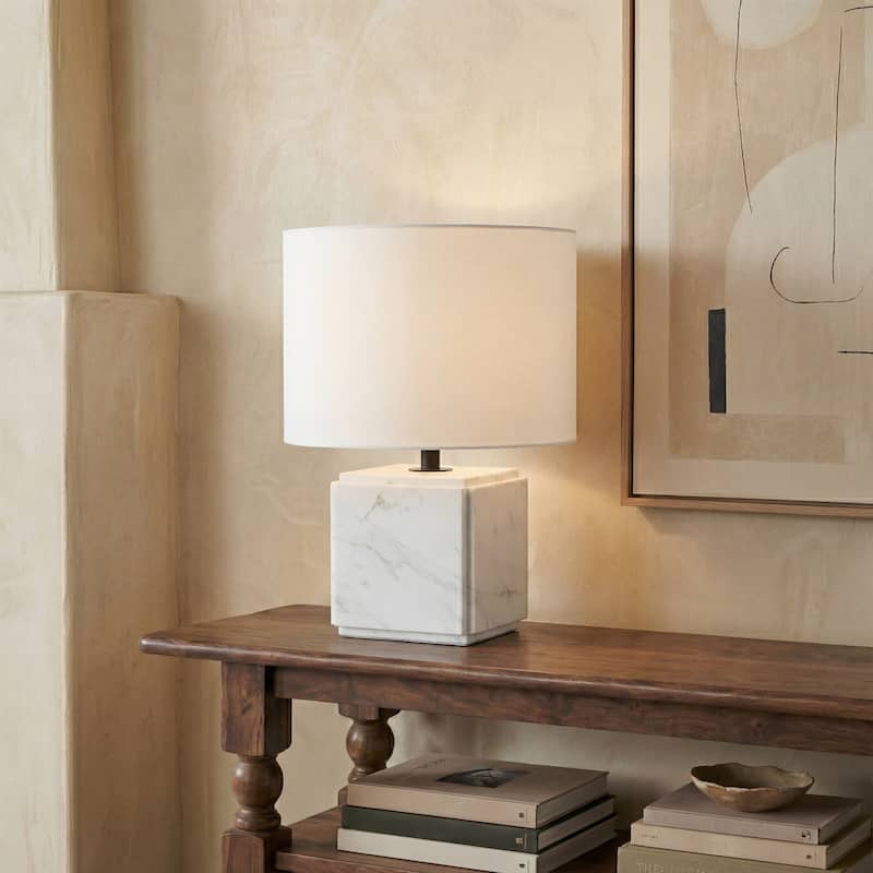 SAFAVIEH Couture Zahra Marble Table Lamp - 10"W x 10"D x 15"H
