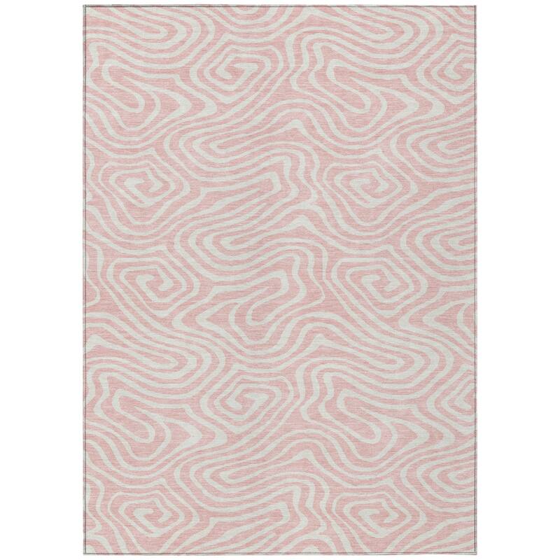 HomeRoots Abstract Transitional Rectangle Outdoor Rug