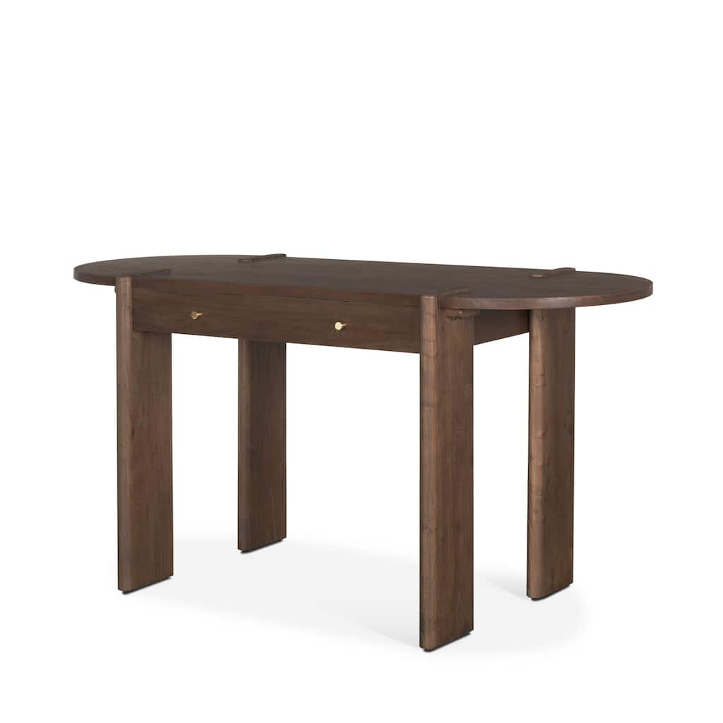 Sohan Dark Brown Elm Wood Oblong Desk