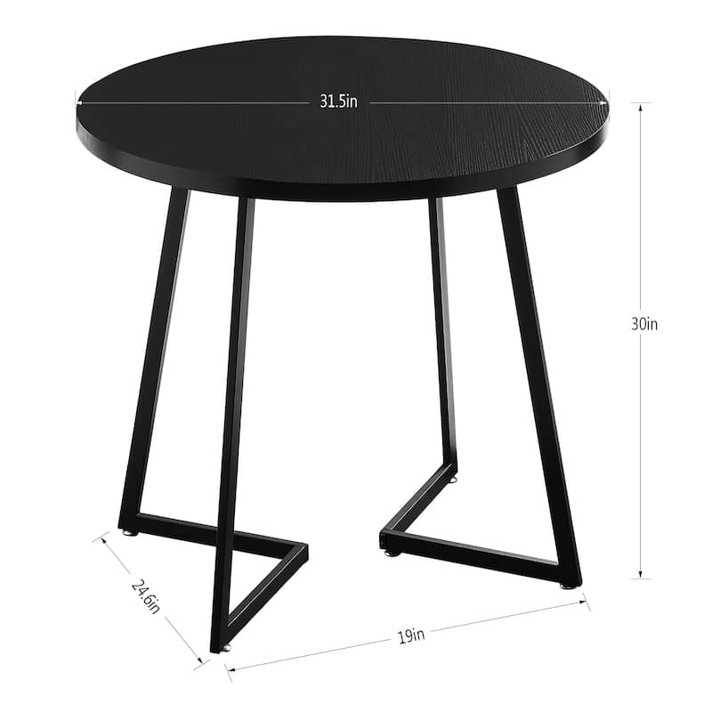 Javlergo 31.5" Round Dining Table Modern Leisure Table with Metal Leg