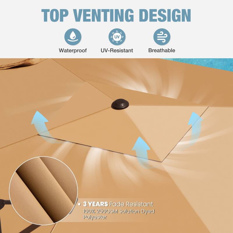 Outdoor Patio Umbrella 9 FT x 11 FT Cantilever-Offset Umbrella