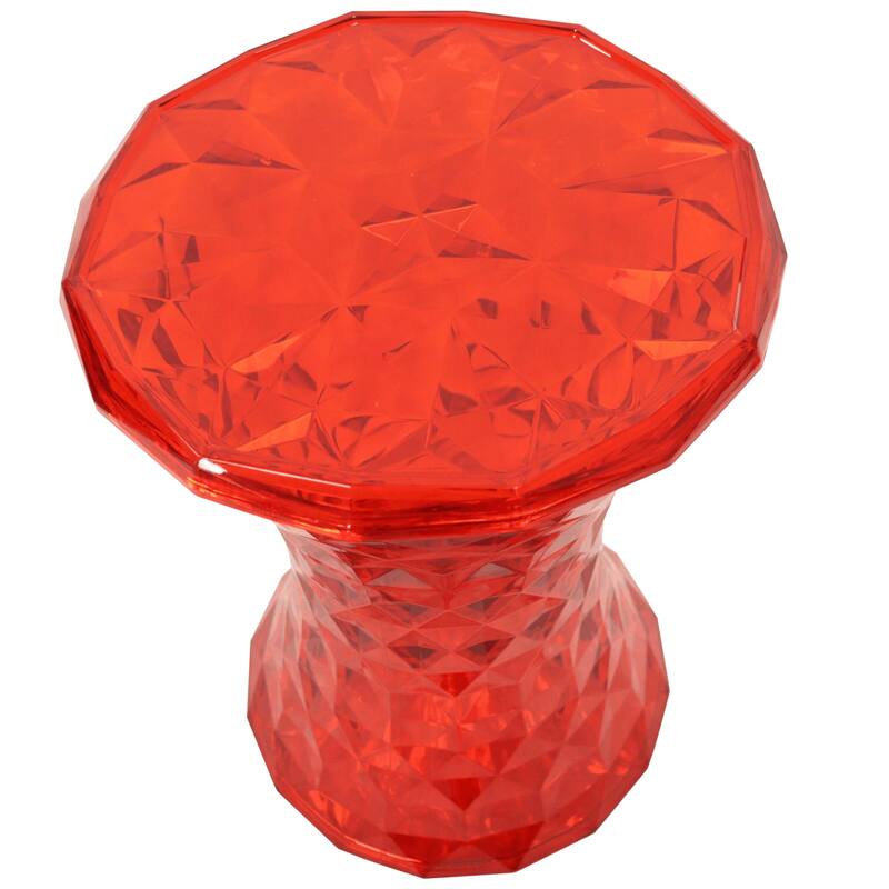 Plastic Side Table with a Diamond Pattern Design Clio Series