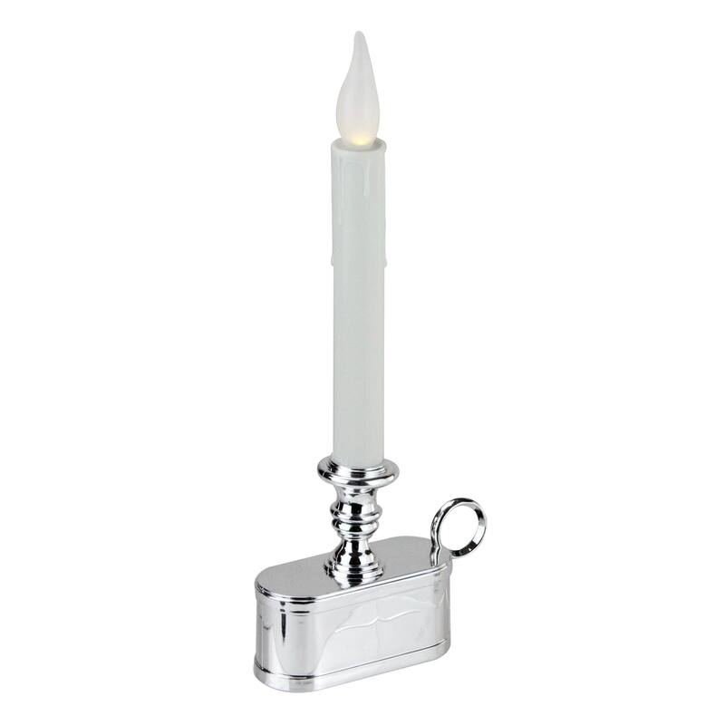 11" Battery Operated LED Christmas Candle Lamp with Toned Base