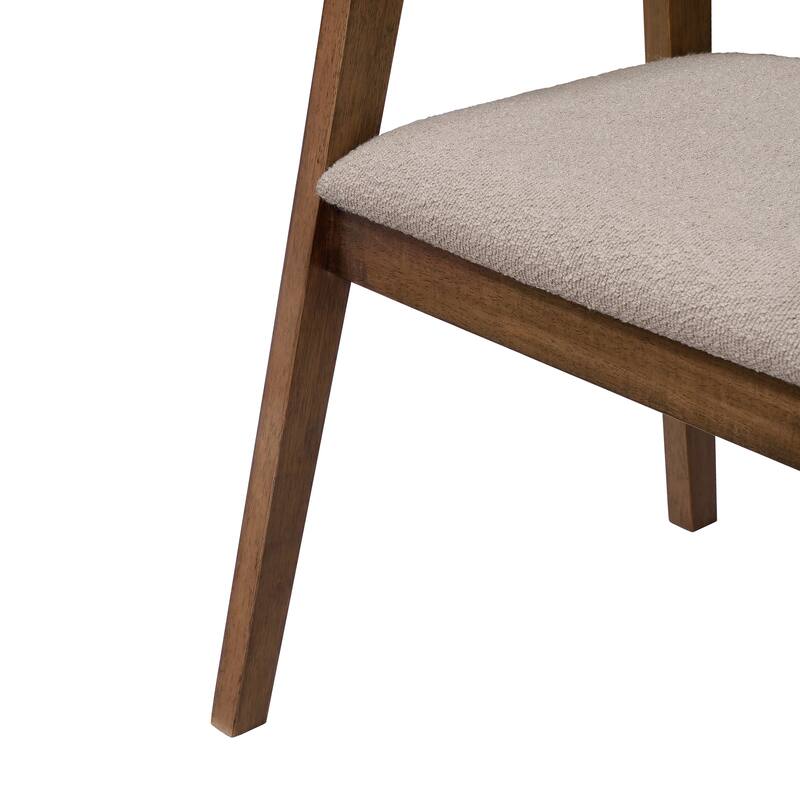Christopher Knight Home - Noren Mid-Century Boucle Upholstered U-Shaped Dining Chair with Armrest - Set of 2