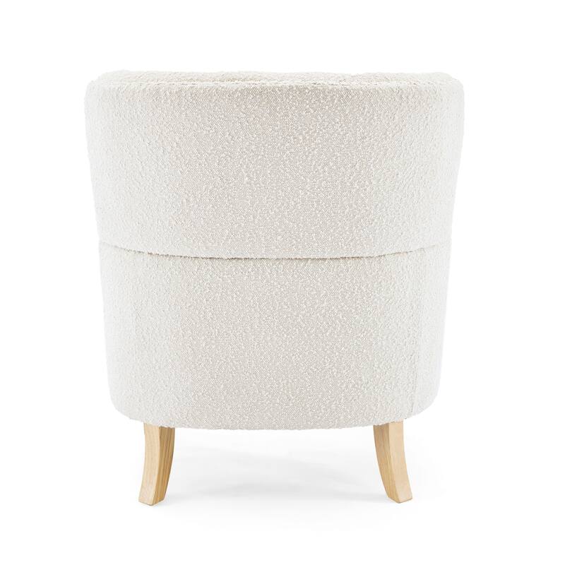 Modern 29.5" Upholstered Button Tufted Club Chair with Rubber Wood Legs and Nailheads