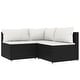 preview thumbnail 83 of 100, vidaXL Patio Corner Sofa with Cushions Black/Brown/Gray Poly Rattan