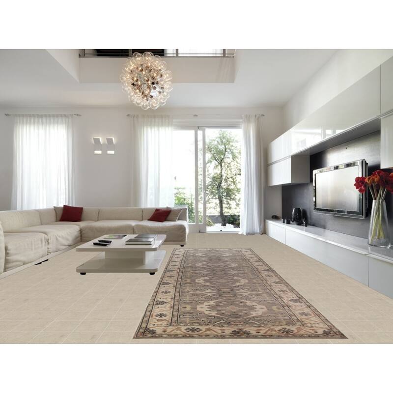 Gray Oushak Indian Runner Rug Hand-Knotted Wool Carpet - 6'0" x 18'0"