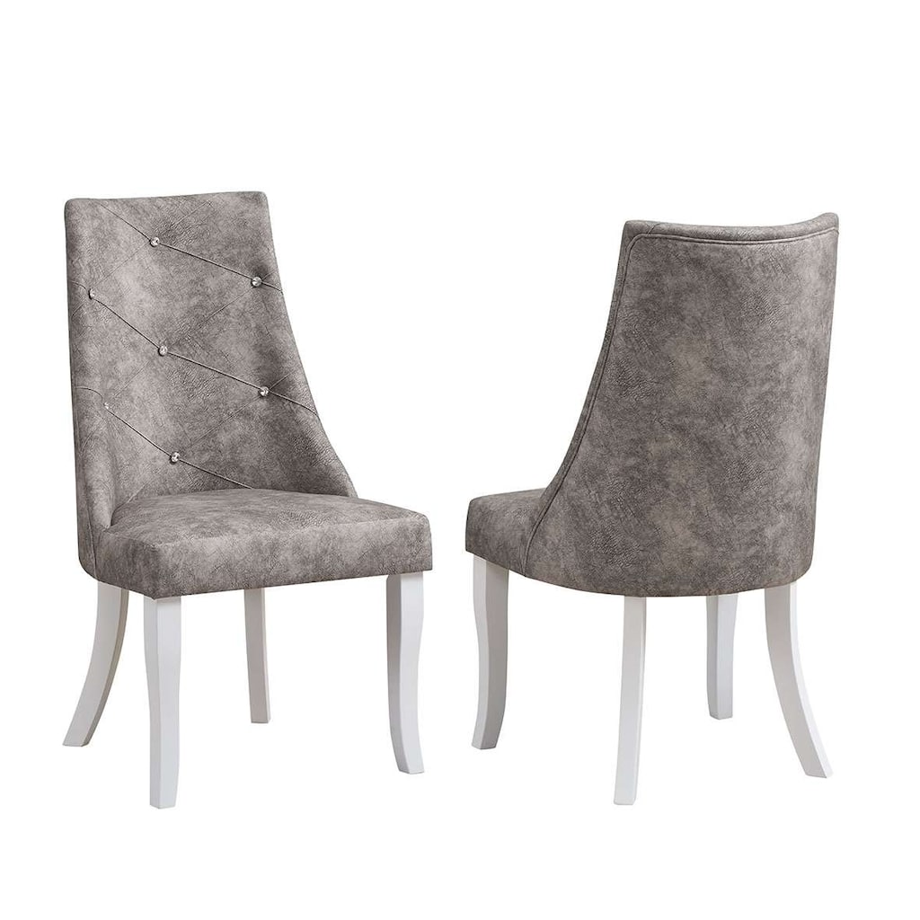 Upholstered Dining Room Chairs, Set of 2, Gray
