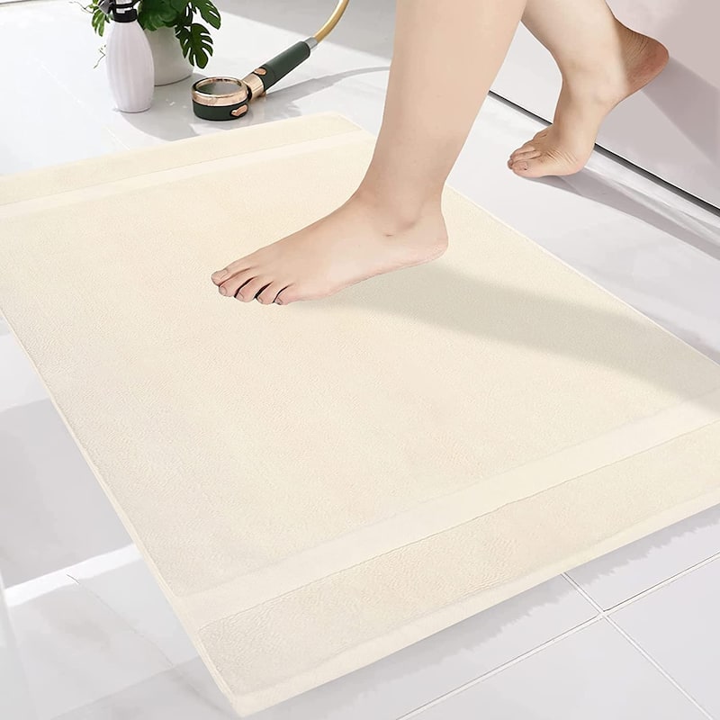 GOTS Certified Organic Cotton Feather Touch Quick Dry 900 GSM Bath Mat, 20"X33"