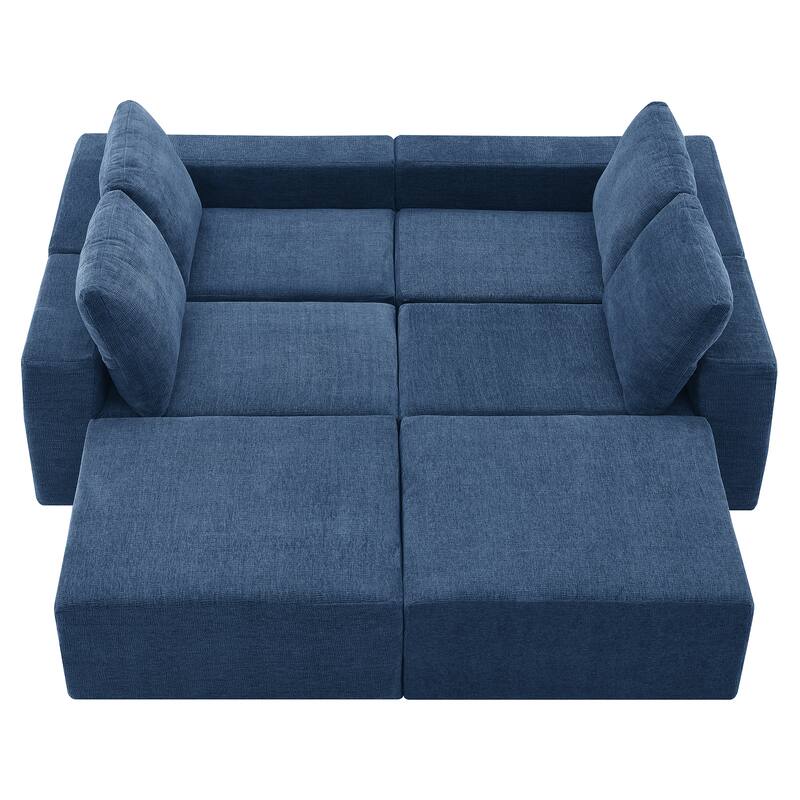 Modular U Shaped Sectional Sofa, Cloud Chenille Sectional Couch