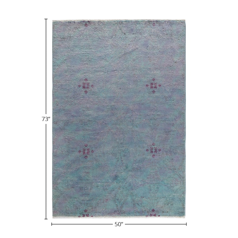 Vibrance, One-of-a-Kind Handmade Area Rug - Gray, 4' 2" x 6' 1" - 4' 2" x 6' 1"