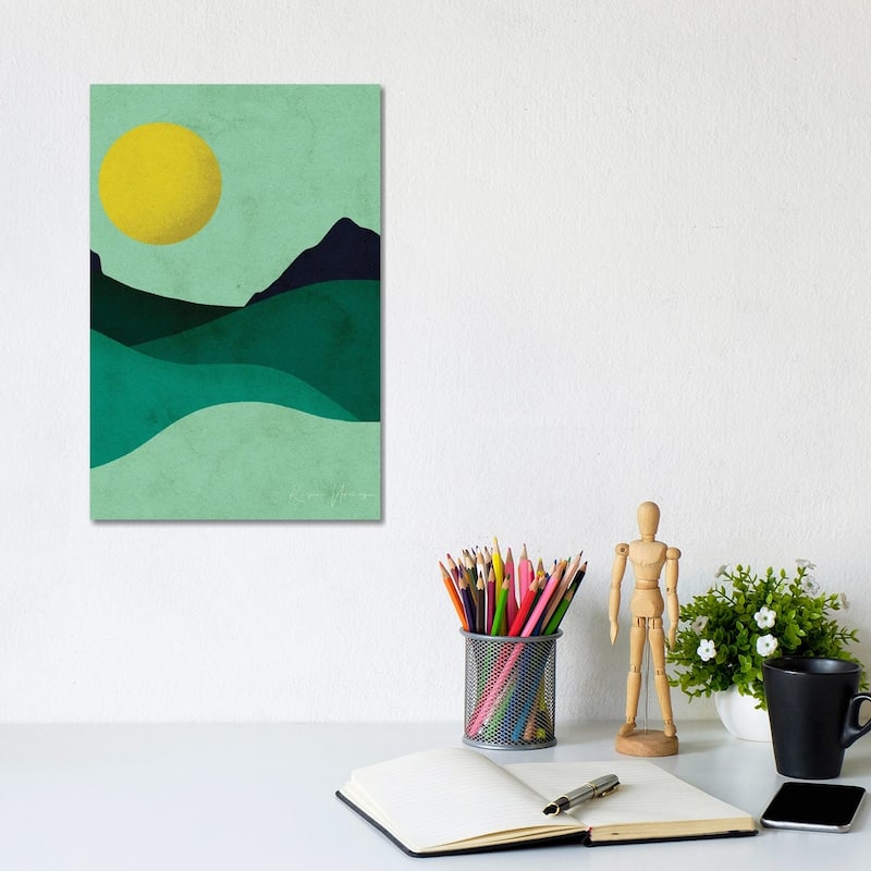 iCanvas "Chartreuse Moon" by Reyna Noriega Canvas Print - 12x8x0.75