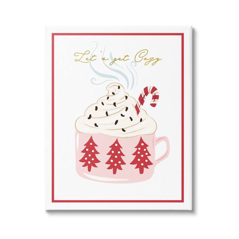 Stupell Let's Get Cozy Pink Cocoa Canvas Wall Art, Design by The Saturday Evening Post - 36 x 48