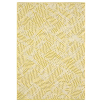 Harlowe Geometric Cross-hatch Yellow/ Ivory Area Rug