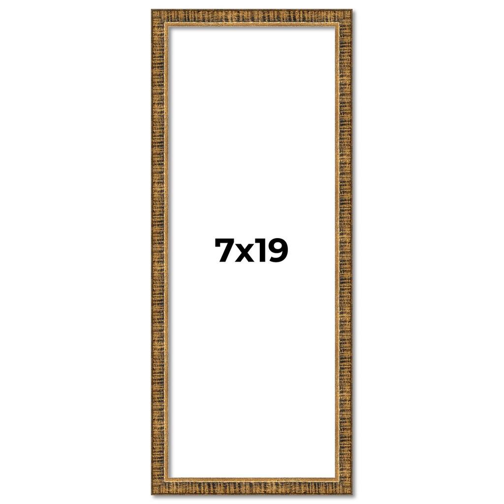 7x19 Frame Gold Solid Wood Picture Frame - Complete Modern Photo Frame